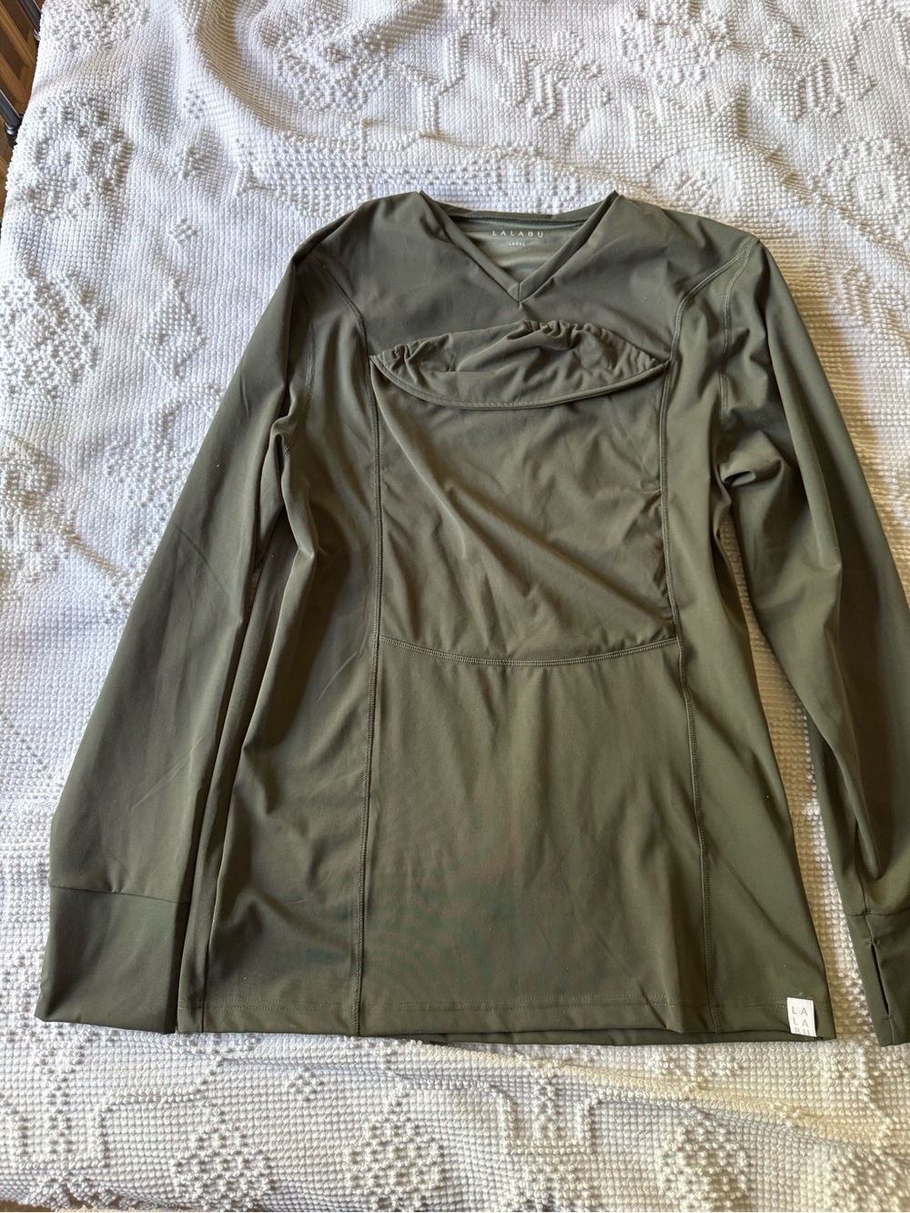 Lalabu Olive Green Long Sleeve Baby Carrying Shirt for Men